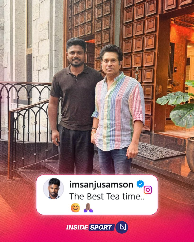 InsideSportIND's tweet image. A tea and talk session between Sanju Samson and the Master Blaster, Sachin Tendulkar ☕️🥰

#SanjuSamson #SachinTendulkar #IndianCricket #Insidesport #CricketTwitter