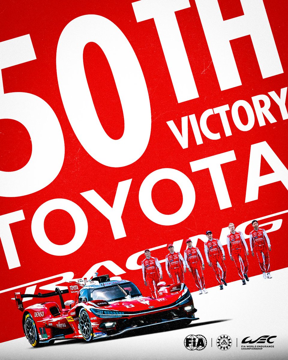 On its 100th <a href="/FIAWEC/">FIA World Endurance Championship</a> appearance <a href="/ToyotaRacingWEC/">TOYOTA RACING WEC</a> claimed its 50th series victory, denying home favorites Ferrari to win the 2026 season opener 🇮🇹

#FIA #FIAWEC #WEC #6HImola