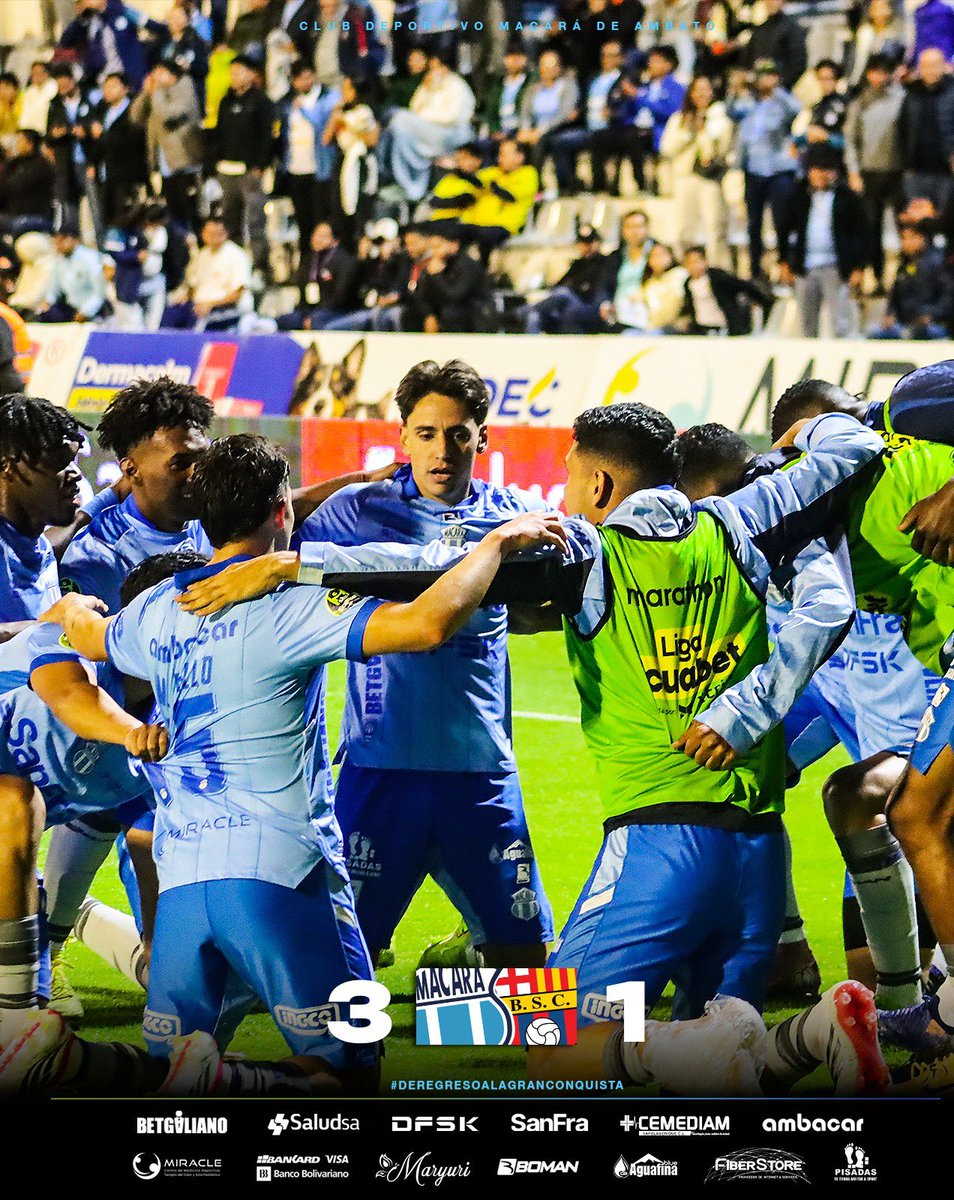 🏟️ LigaPro 2026:

Partidos: 72
Victorias locales: 31 (43,05%)
Empates: 22 (30,55%)
Victorias visitantes: 19 (26,38%)
Promedio de goles: 1,95 (141)
Promedio de córners: 9,09 (655)
Promedio de tarjetas: 5,68 (409)
Porcentaje de Over 2,5: 27,77%
Porcentaje de Ambos marcan: 41,66%