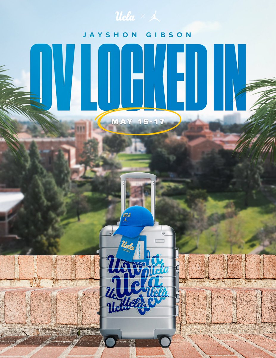 Can’t wait to get out to Cali for my Official Visit on May 15-17 ! #4sup <a href="/UCLAFootball/">UCLA Football</a> <a href="/UCLAFBRecruit/">UCLA Football Recruiting</a> <a href="/CoachAJSteward/">AJ Steward</a> <a href="/CoachBobChesney/">Robert Chesney</a> 

<a href="/GedKates/">Ged Kates</a> <a href="/RecruitRichland/">Richland Royals FB Recruiting</a> <a href="/coachkirk306/">Lamar Kirk</a> <a href="/27hometeam/">Dudley McAfee</a> <a href="/CoachD_Hobbs/">Damion Hobbs</a> <a href="/coachH2bwill/">Brandon Williams</a> <a href="/AgentLouisBing/">Louis Bing</a> <a href="/Marchen44/">On Da Marc Sports🏈</a> <a href="/BenjaminGolan/">Ben Golan</a>  <a href="/MikeRoach247/">Mike Roach</a>