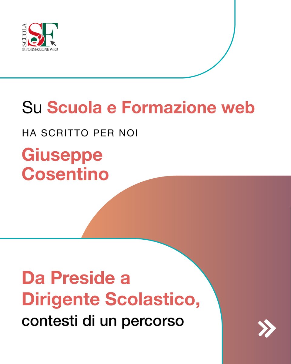 cislscuola's tweet photo. #Dirigentescolastico: tra evoluzione normativa e nuove responsabilità, quale equilibrio?
Nel nuovo numero di #ScuolaeFormazione web, Giuseppe Cosentino - già Dirigente ministeriale, ricostruisce il percorso storico e legislativo che ha portato alla ridefinizione del Dirigente scolastico, una figura che nel tempo ha acquisito sempre più competenze e responsabilità.
Una riflessione che supera la contrapposizione tra modello manageriale e funzione di #leadershipeducativa, restituendo al DS un ruolo pieno, coerente con le finalità del sistema scolastico.
🔗 Leggi l’articolo completo 👉 https://t.co/2okHJqhoc3
#CislScuola #ProfessionalitàDS #dirigentiscolastici #scuola #istruzione #leadership