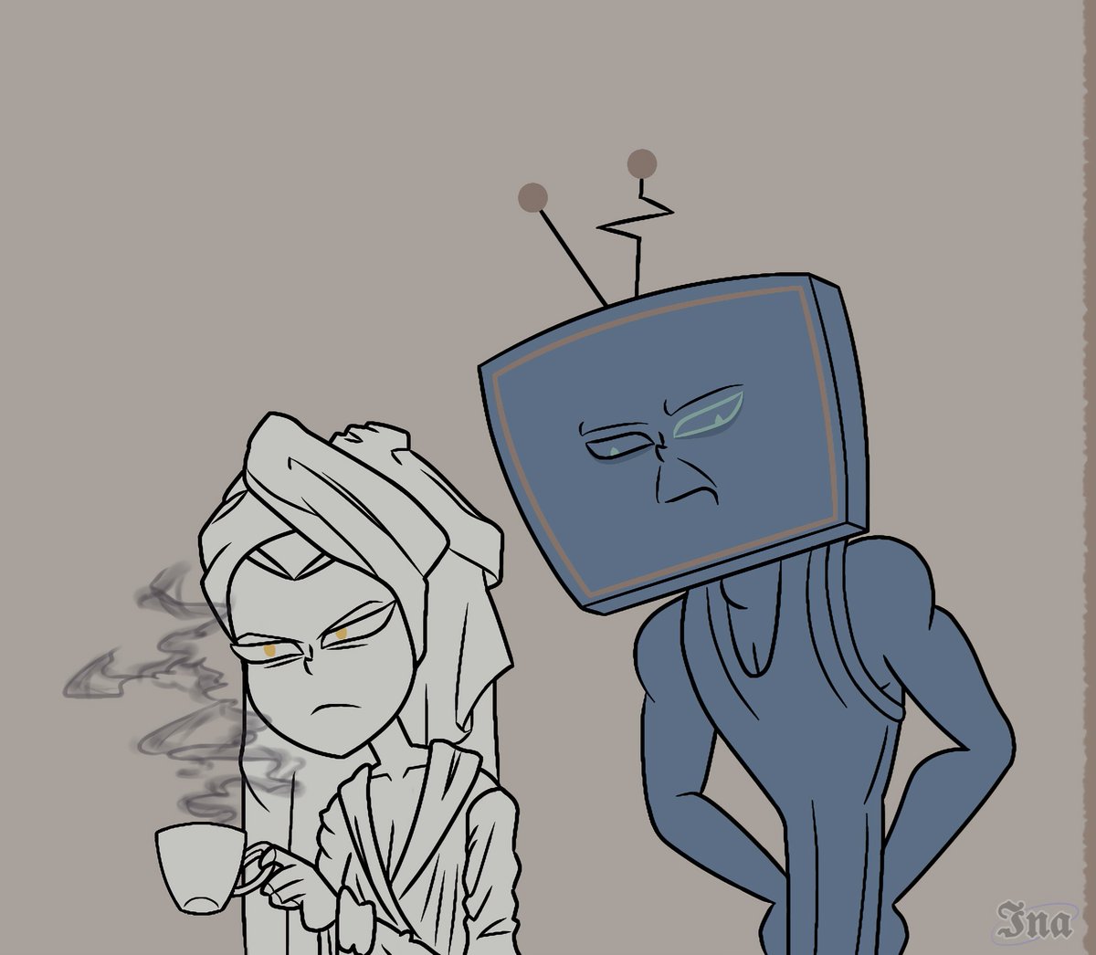 FangirlHH7278's tweet image. Typical morning ☕️
#Staticspear #HazbinHotelVox #Lute #HazbinHotel