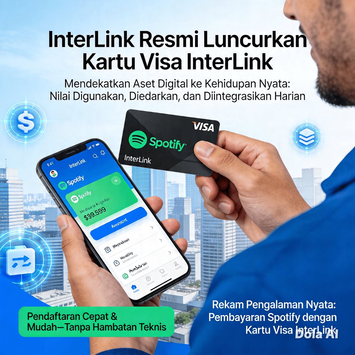 Akhmad0062406's tweet photo. Tanpa prosedur rumit. Daftar, verifikasi, dan langsung gunakan Kartu Visa InterLink untuk segala kebutuhan. Nikmati kemudahan mengubah aset digital menjadi barang dan jasa nyata dalam hitungan detik. 🤳💳
#Interlink #ITLG #ITL https://t.co/FSgB4ajpRp