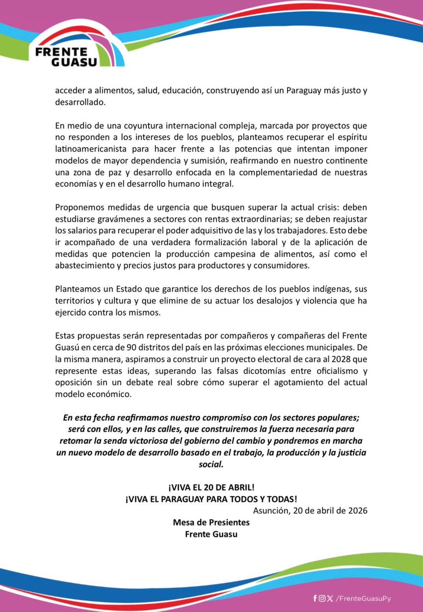 Frente Guasu tweet media