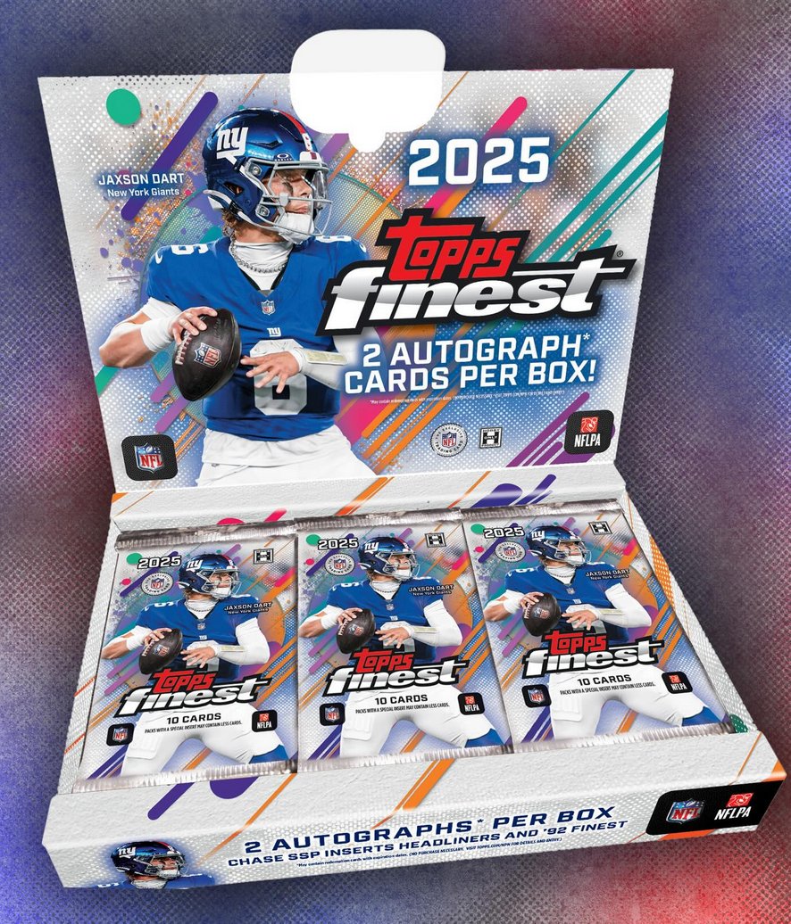 CardPurchaser's tweet image. 2025 Topps Finest Football EQL live now at Topps #ad 

- $599.99 per hobby box with 2 autographs 
- Enter for cases or boxes
- Only 1 hour to enter!

Enter Here: thetoppscompany.sjv.io/QYJqOY