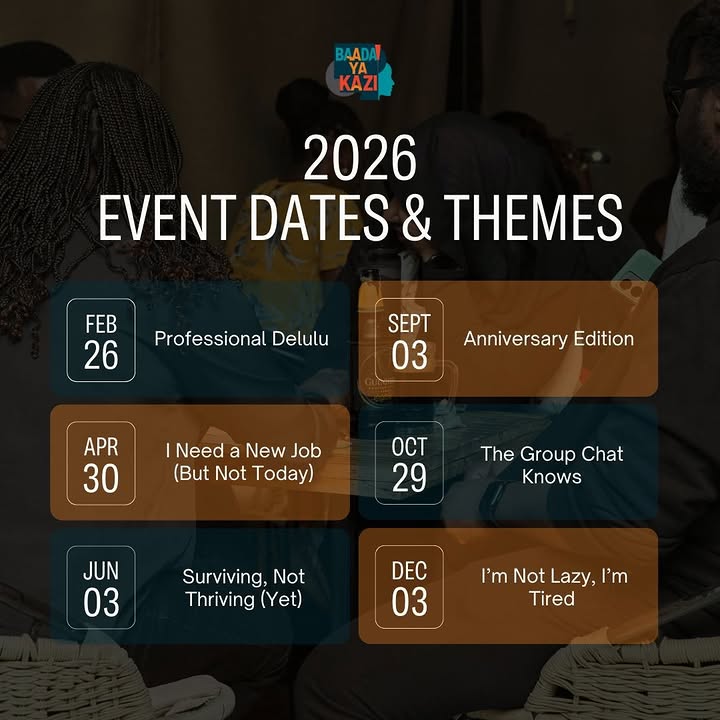 Sherehe_Plug's tweet image. 🥂😮‍💨 #Nairobi #Networking  

Baada Ya Kazi Ep. 5 “I Need a New Job (But Not Today)” 😭  
For the professionals surviving on vibes &amp;amp; WiFi.

🗓️ Apr 30, 2026
🕕 6 PM
📍 The Arbor, Manyani Rd  

🎟️ KES 1,000 EB | 1,500 Adv | 2,000 Gate
🔗 paywith.nobuk.africa/nmxaekumoi  

#SherehePlug