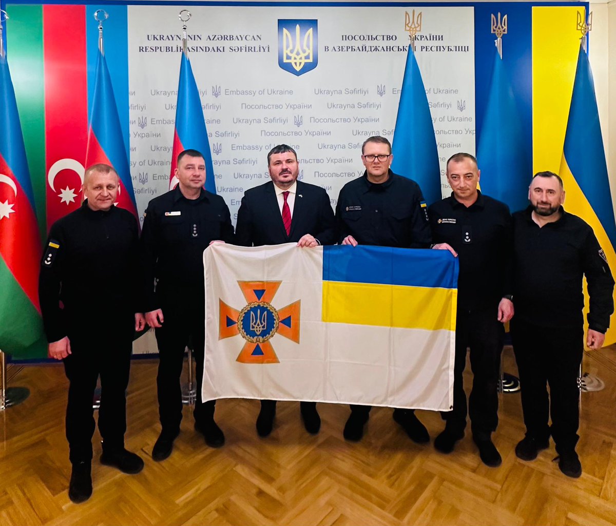 Husyev's tweet image. Humanitarian demining: a team from @SESU_UA visited @UKRinAZE today.
Cooperation with ANAMA under the MoU signed last year in Tokyo during #UMAC continues: training, exchange of experience, and concrete next steps in mine action.
Grateful to Azerbaijan for solidarity and support.