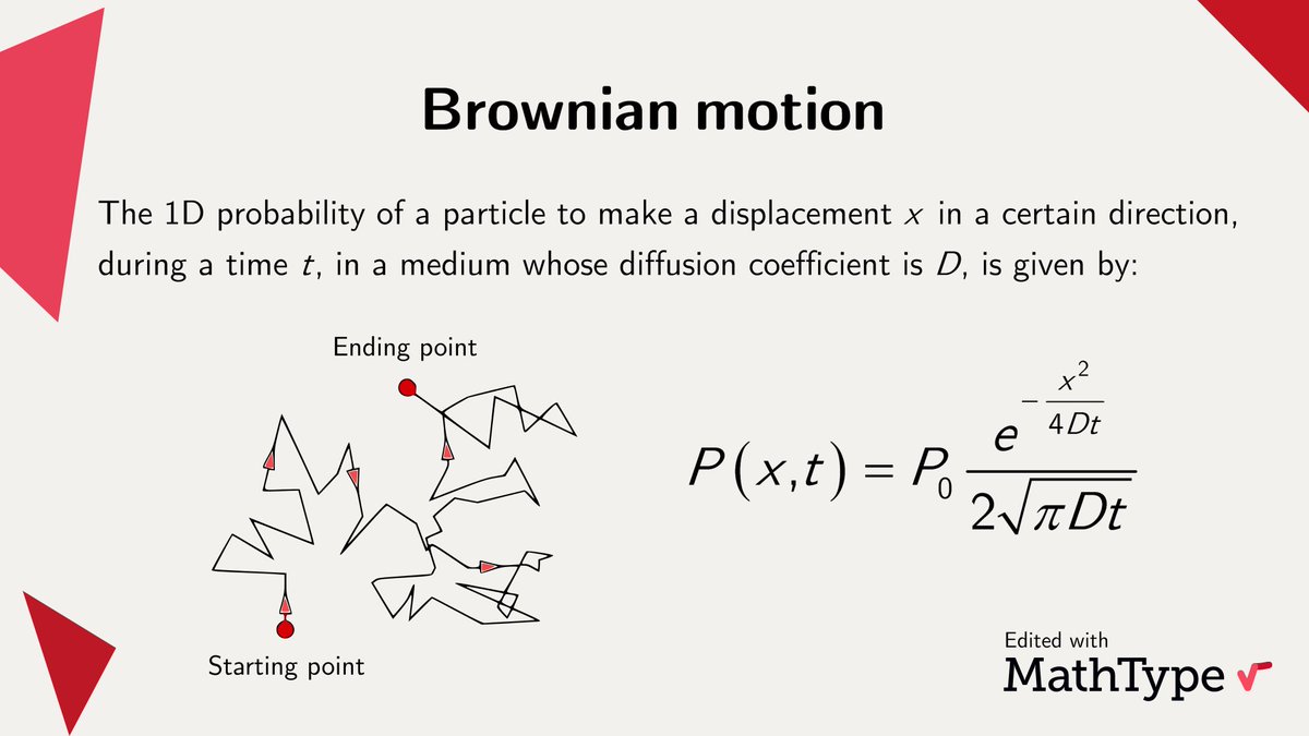 MathType's tweet image. Random motion isn’t just chaos. Brownian motion shows how probability and diffusion shape particle movement over time, turning randomness into something predictable. Have you seen math describe randomness like this?

#Math #Physics #STEM #mathematics #mathtype