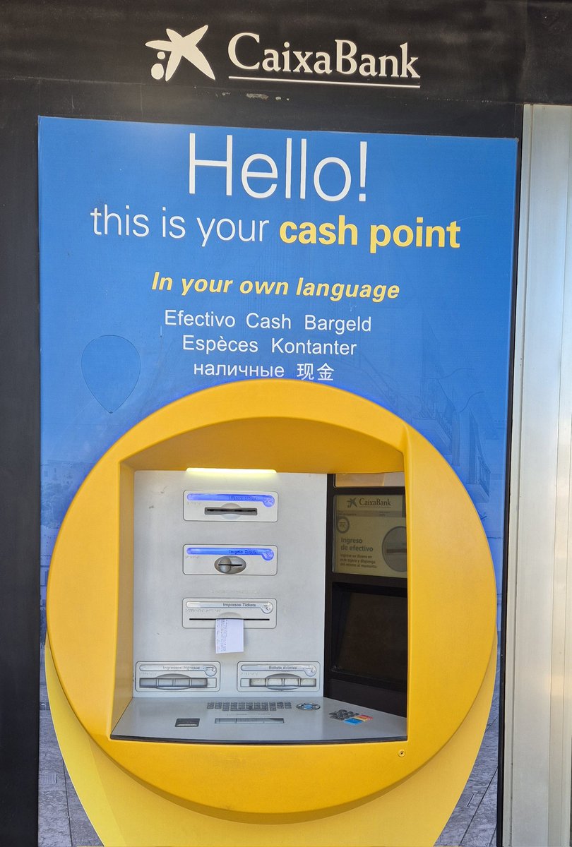 In your own language. Efectivo, cash, Bargeld, espèces... Però la meva llengua on és, <a href="/caixabank/">CaixaBank</a>?