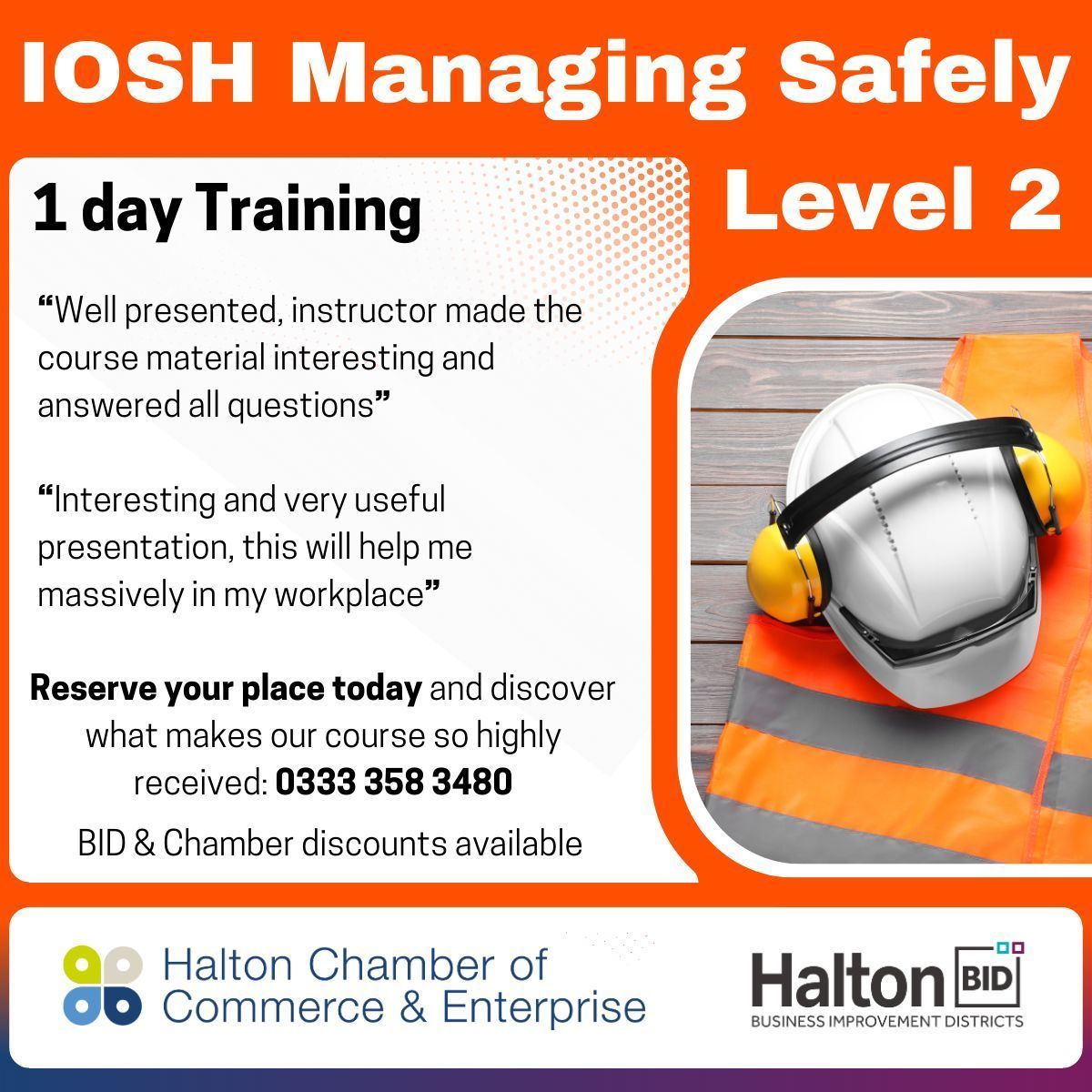 BidHalton's tweet photo. Equip your team with IOSH Working Safely training! A day of essential safety skills, real-world case studies and globally recognized certification.

📅 15th May 2026 @ 9:00AM

📌 7th Floor Municipal Building, Kingsway, Widnes, WA8 7QF

FREE FOR BID MEMBERS
Details below 🔽 https://t.co/xLfEGcS9dv