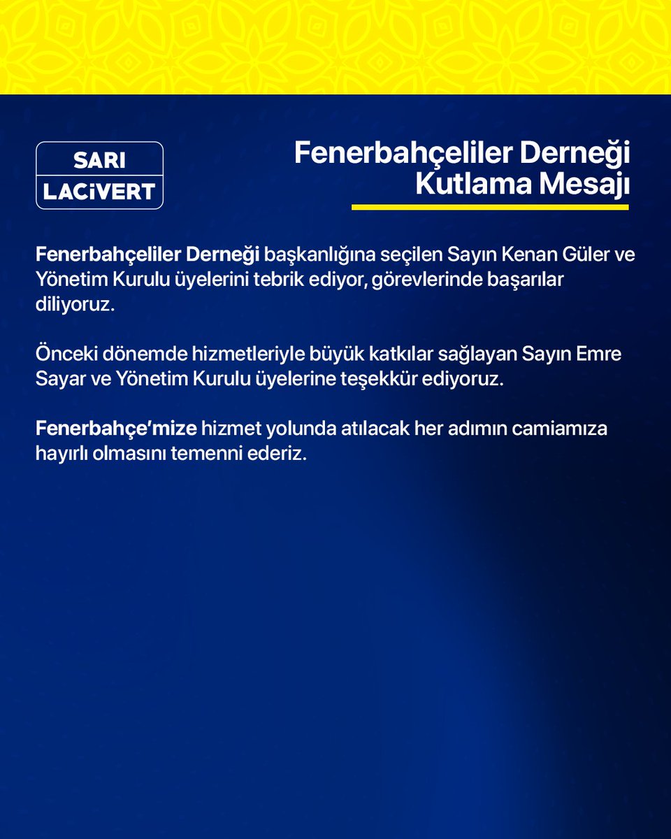 Sarı Lacivert Derneği tweet media