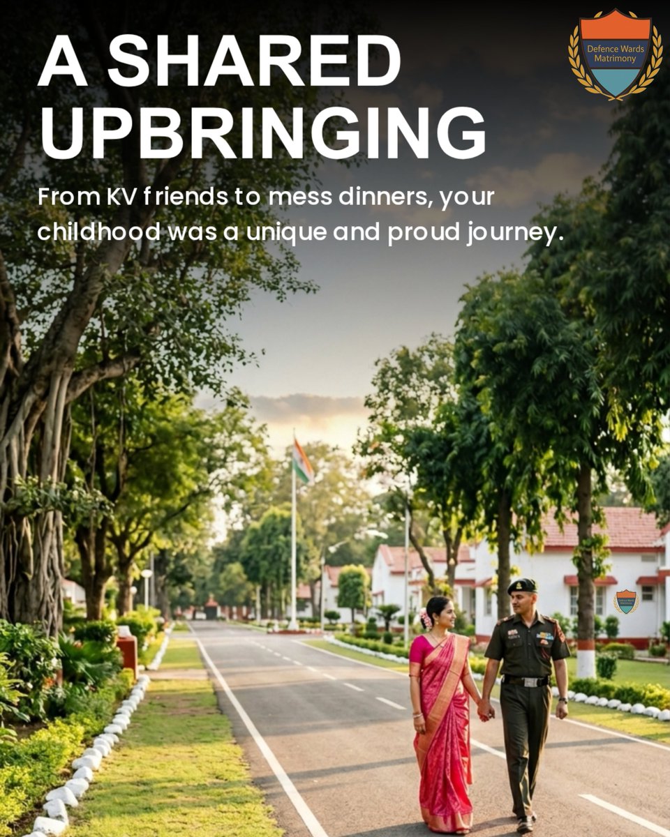 DefenceWardsM's tweet photo. The bond of the cantonment. 🏡🇮🇳

Growing up as a defence kid means you learn a language no school teaches. The unspoken shorthand of “posting,” “mess,” “CO’s address,” and “ptm after parade.” The knowing nod when someone says, “We moved every two years.” 

#DefenceWardsMatrimony https://t.co/36o5NIQ3OX