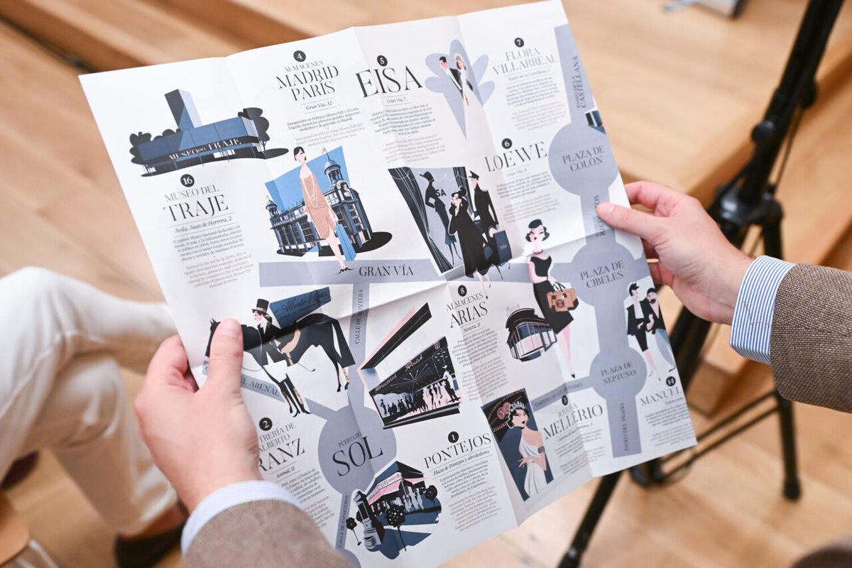 MADRID's tweet image. 👗 Rendimos homenaje a la #moda a través de un nuevo mapa cultural ilustrado

El mapa, presentado por @CiudadanaMartaR , recuerda la historia de 14 firmas y establecimientos muy destacados en su día, como Pontejos, Almacenes Arias o Don Algodón  👩🏻 

👉 informate.madrid.es/5wvvk1