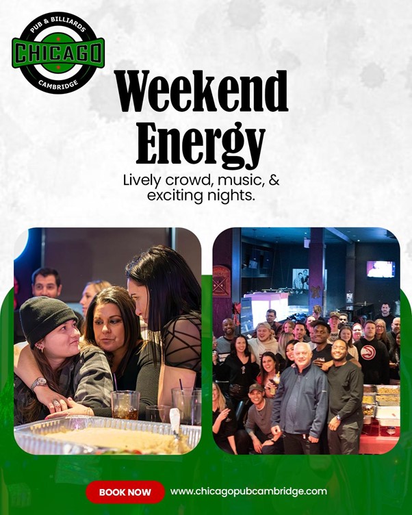 chicagopub_'s tweet image. Weekend Energy
  .
  Feel the vibe, enjoy the crowd, and make your weekends unforgettable 🎉 Great music, food, and energy all in one place.
  .
  🌐 chicagopubcambridge.com
  👉 Join Now
  .
  #weekendvibes #nightlife #chicagonightlife #goodvibes #partytime #weekendfun