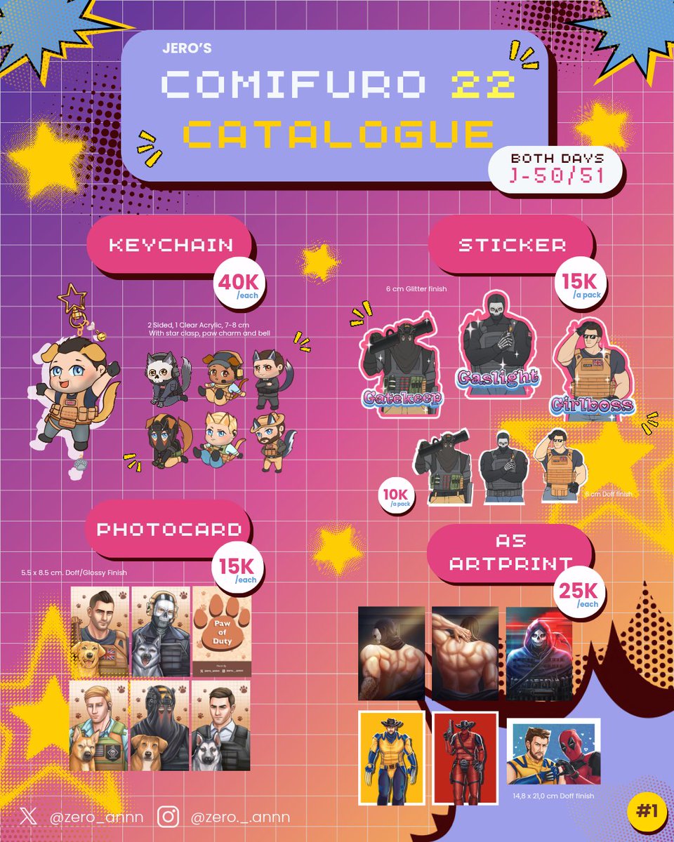 zero_annn's tweet image. ✨Open Pre-Order CF22 Fanmerch ✨
📍Booth: Warung Seblak Cikur (J-50/51)
🎮Fandom:  #SleepToken #DeadpoolAndWolverine  #CallofDuty  

📦PickUp Order:
forms.gle/bm5wgfZ3AasjhV…
📭Mail Order:
forms.gle/PicrncaKRvQvhm…

#Comifuro22 #cf22 #cf22catalogue