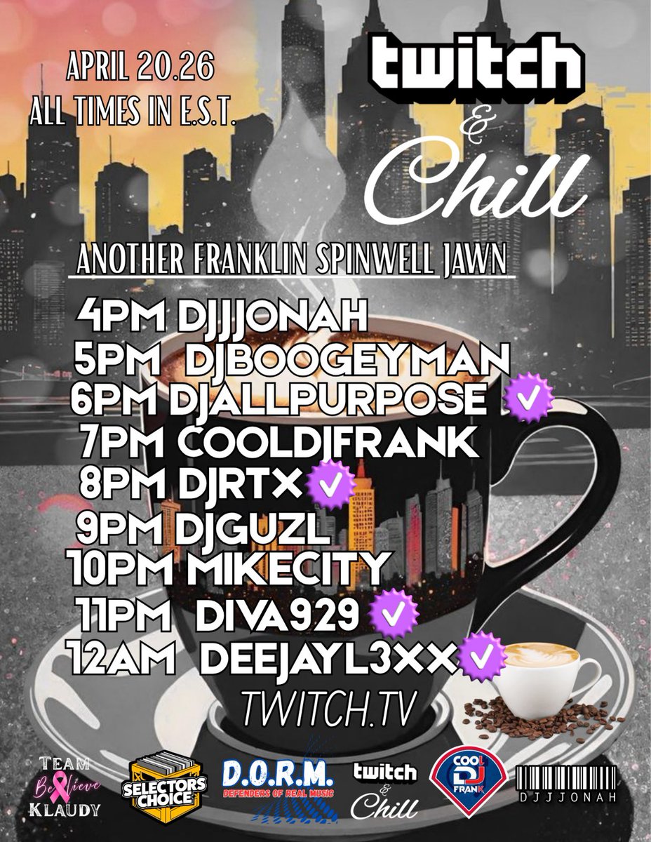 djAllpurpose's tweet image. Twitch &amp;amp; Chill 6pm tonight. 

[ Twitch.tv/djAllPurpose ]

#music #djs #livestream #djallpurpose #raidtrain