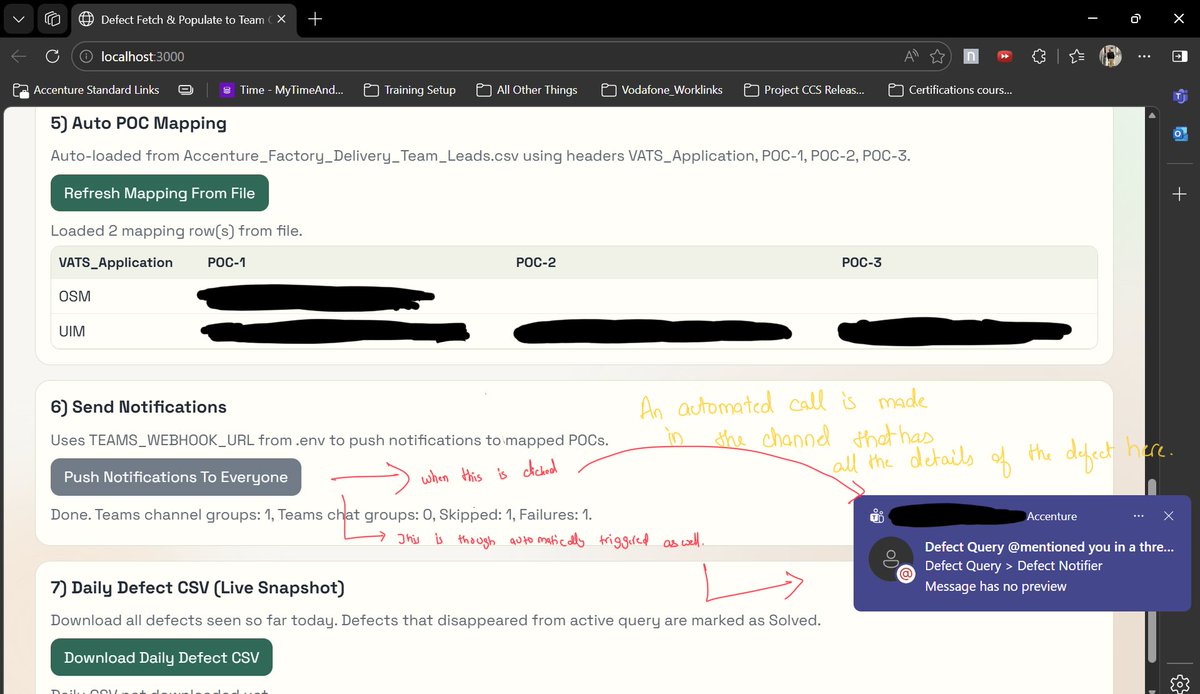 Shivamj23174085's tweet photo. Manual defect delegation slowing down your flow? I built a custom web tool to automate notifications and tag POCs in Microsoft Teams every 15 mins. Faster resolution, zero missed defects!
#AccentureReinventors #Automation #DefectManagement #MSTeams #GitHubCopilot #TechWorkflows https://t.co/4MjdTIgALh