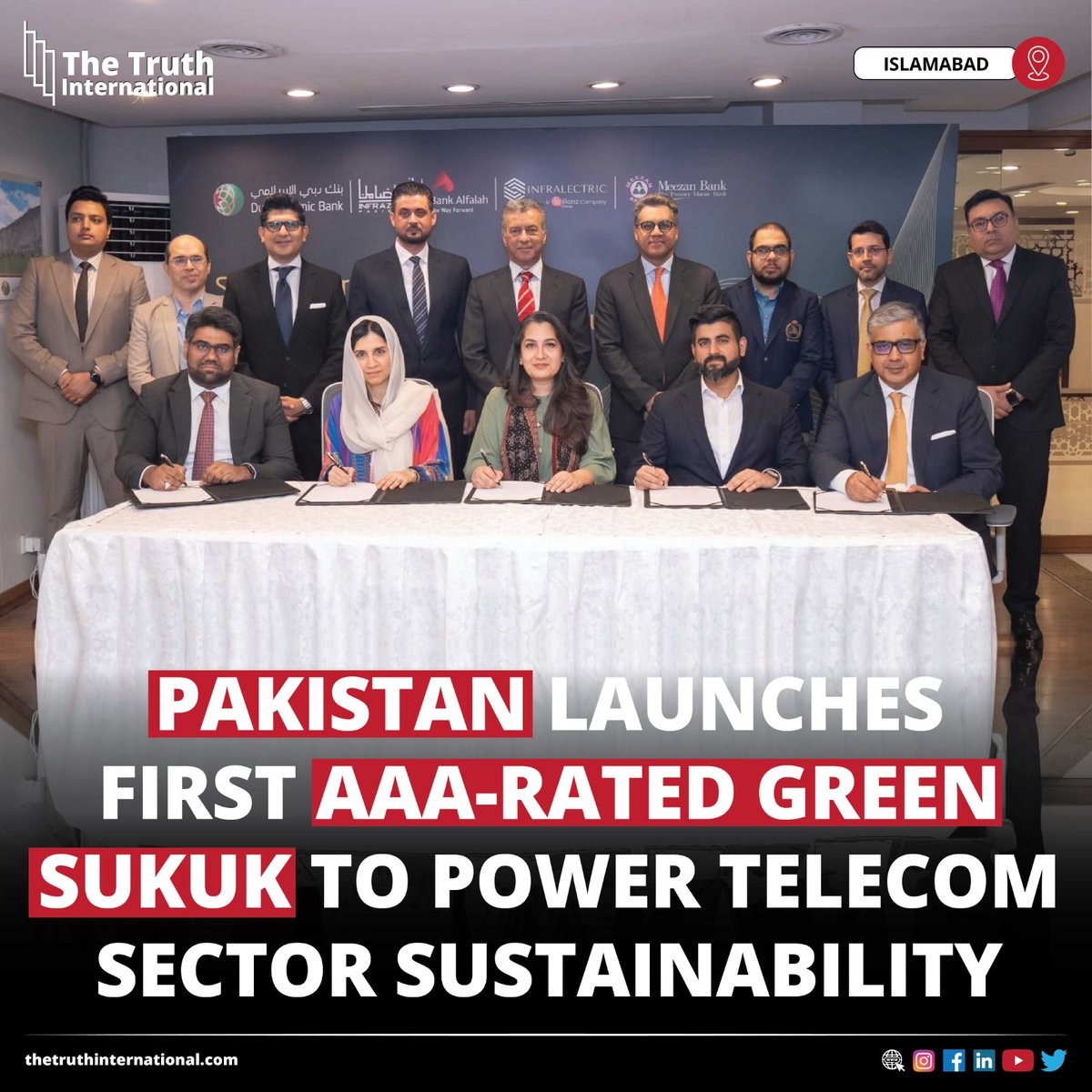 ttimagazine's tweet image. Pakistan Launches First AAA-Rated Green Sukuk to Power Telecom Sector Sustainability

CLICK HERE: thetruthinternational.com/pakistan-launc…

#Pakistan #Launches #AAARated #GreenSukuk #Power #Telecom #Sector #Sustainability #Islamabad #TTI