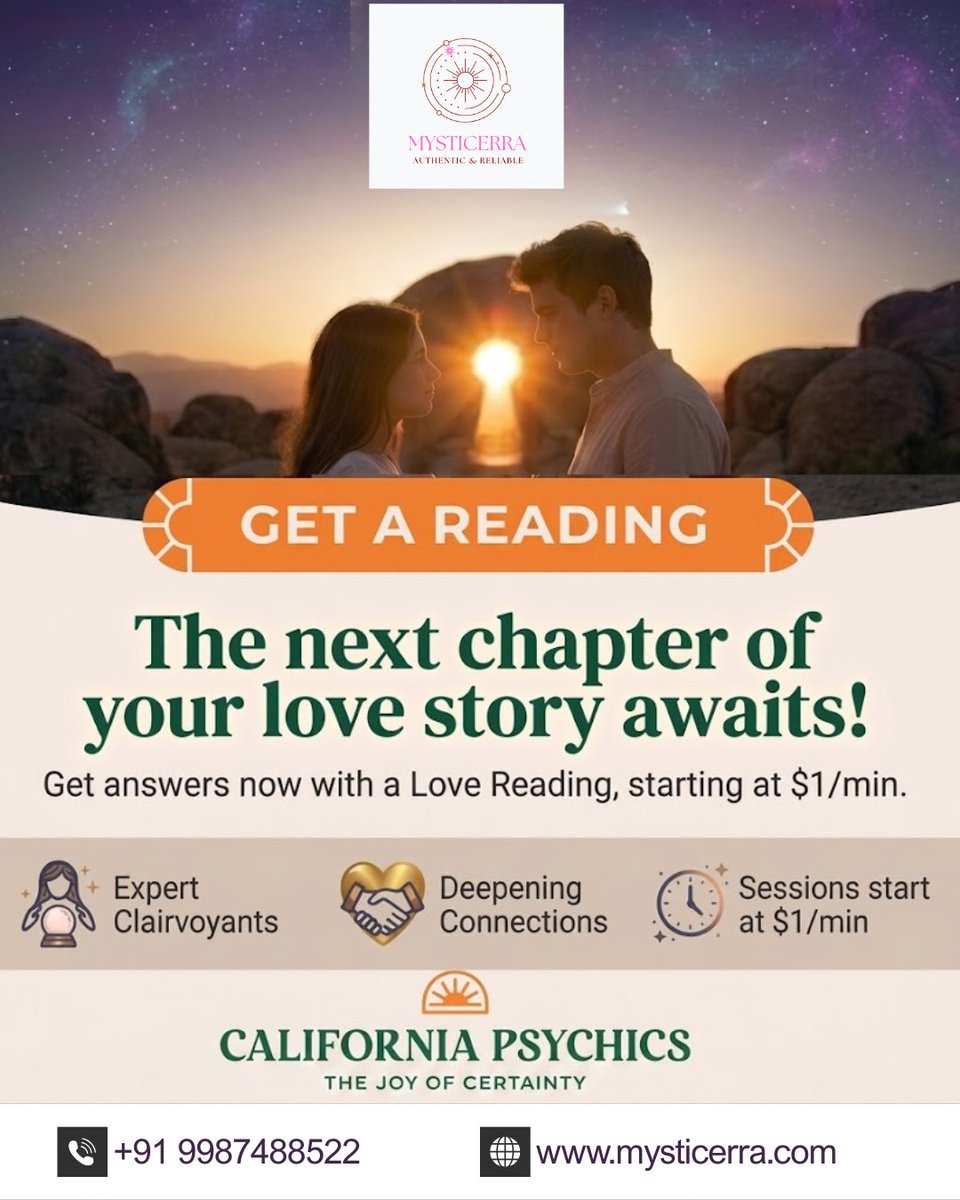 mysticerra_'s tweet image. Your love story deserves clarity 💖
Try a trusted online psychic reading today!
✨ Expert guidance
✨ Real answers
✨ Starting at $1/min

📞 +91 9987488522
🌐 mysticerra.com

#OnlinePsychicReading #LoveAdvice #Tarot #Mysticerra