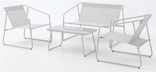 Salon de jardin bas 4 pièces : Structure en acier époxy et toile PVC tissée à 59E port compris au lieu de 89E @e.Leclerc serialdealer.fr/deal-103026.htm #bonplan
