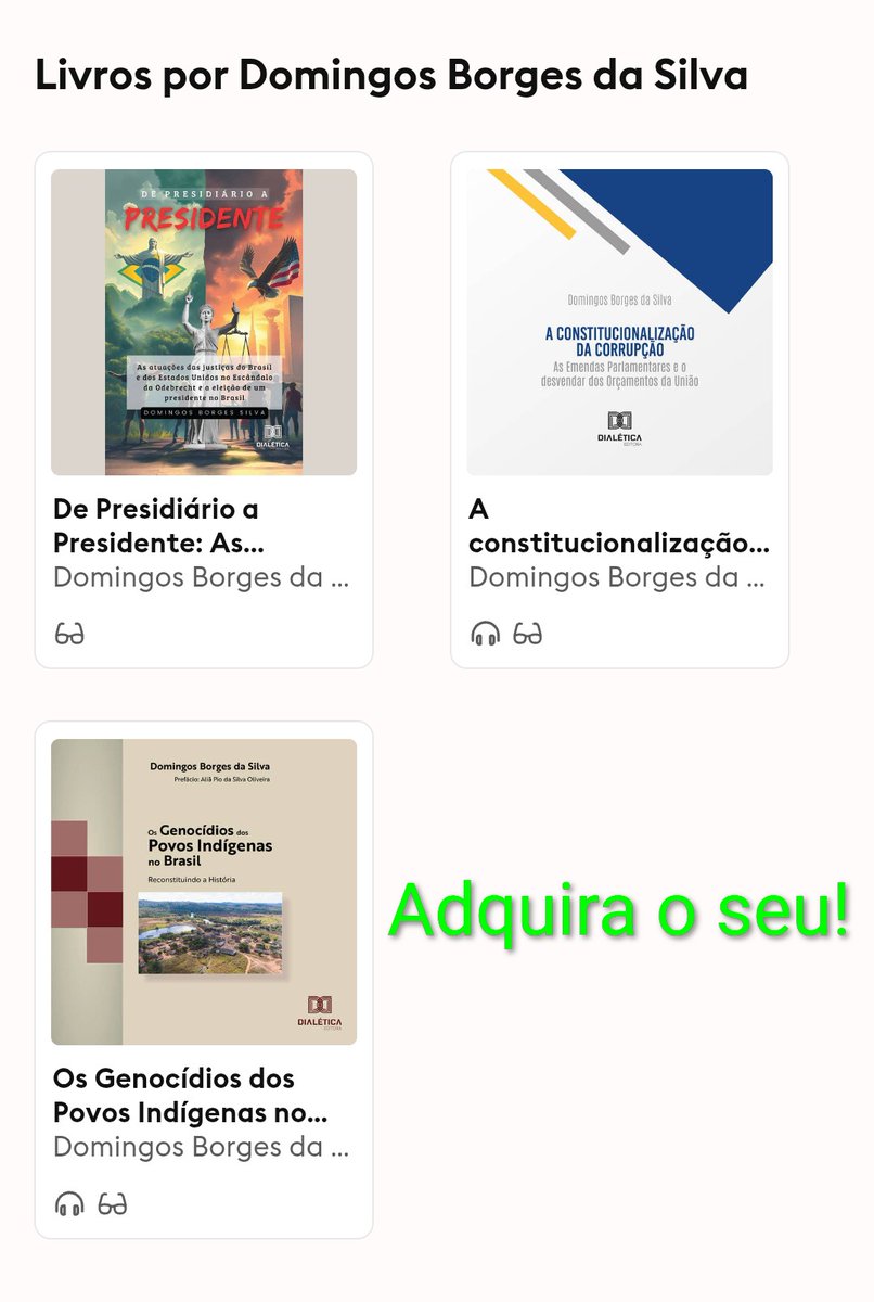DOMINGOS_BORGES's tweet photo. Os Livros que relatam o sistema democrático no Brasil. https://t.co/cwJE6pDAv5