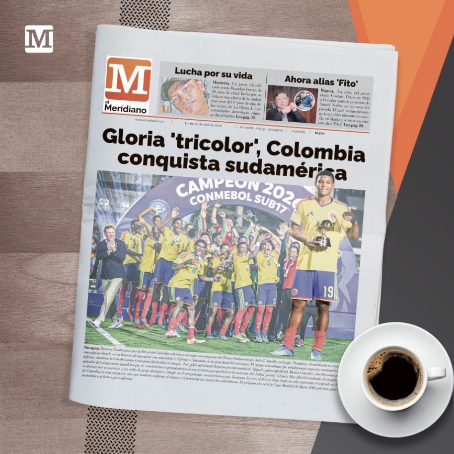!Feliz lunes! ☕

Esta es nuestra #ContraPortada  para hoy en Córdoba. 

#ElMeridiano31Años 
#ElMeridianoTeUbica 
#LaVerdadSinAfán
<a href="/FCFSeleccionCol/">Selección Colombia</a>