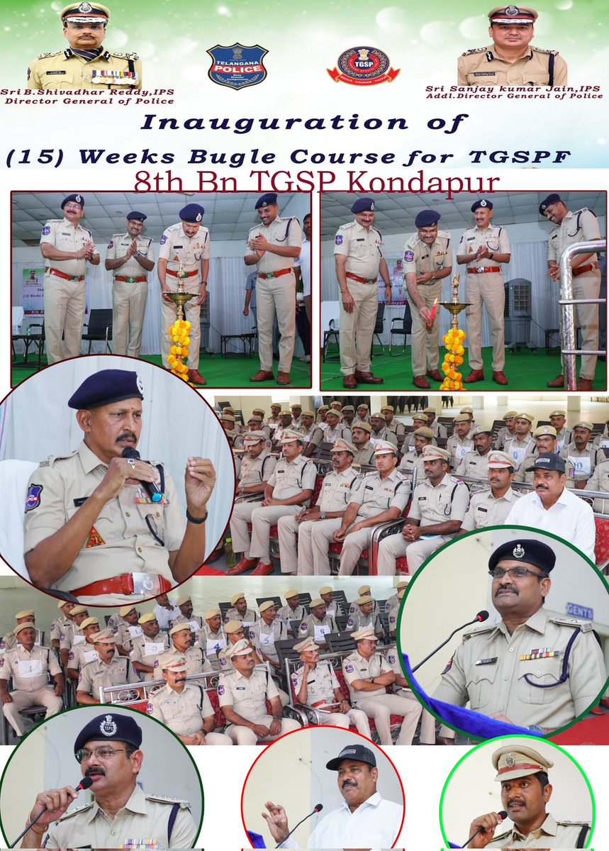 8thBnTSSP's tweet photo. The Inauguration of 15 weeks Bugle course for TGSPF personnel at 8th Bn TGSP Kondapur in presence of Sri M Ramakrishna Commandant,on this occasion trainees and trainers participated https://t.co/fdUvXkRGfi