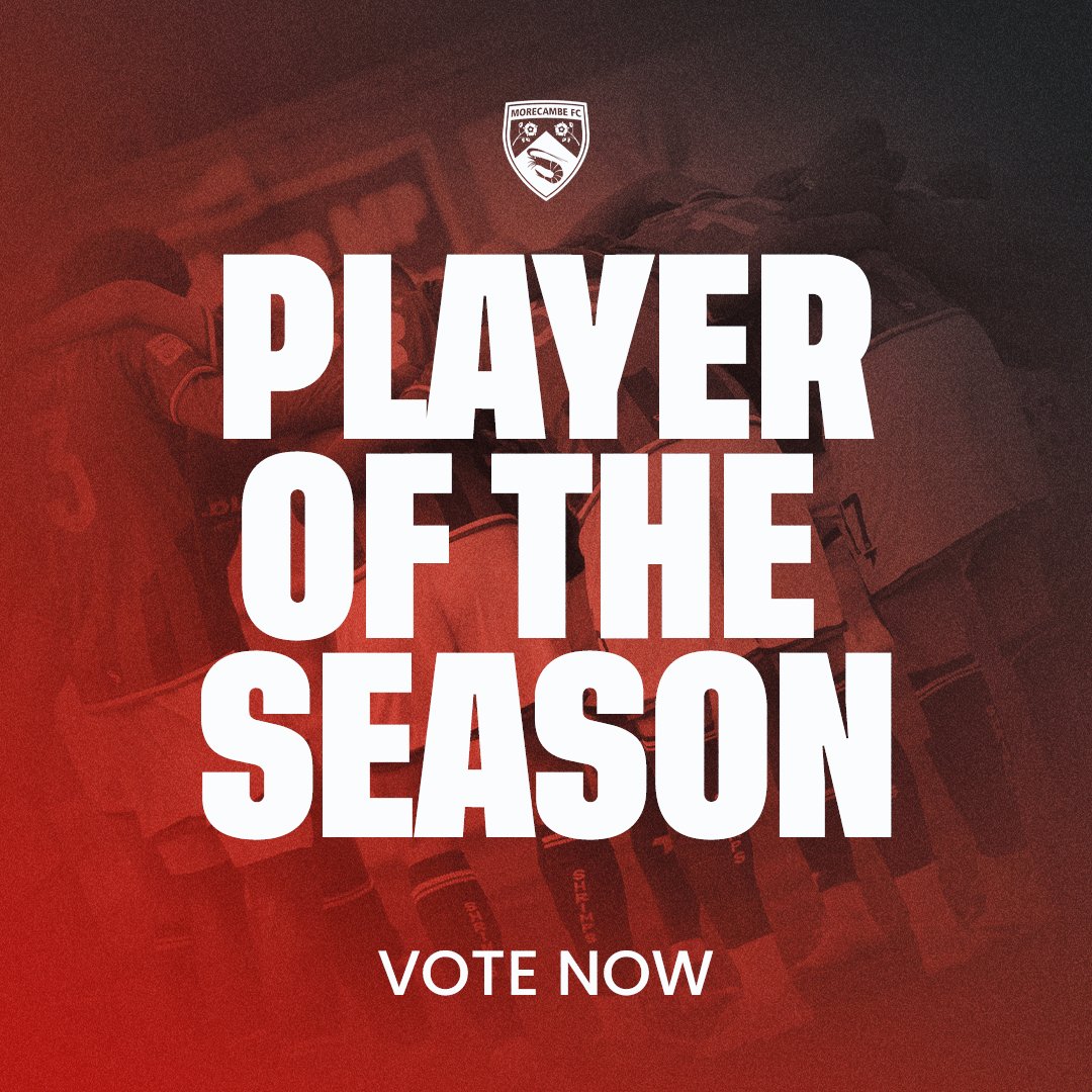 MorecambeFC's tweet image. Supporters’ Player of the Season voting is now open 🗳️

Have your say by voting below ⬇️

📄 tinyurl.com/3jyv2j56
 
#UTS 🦐