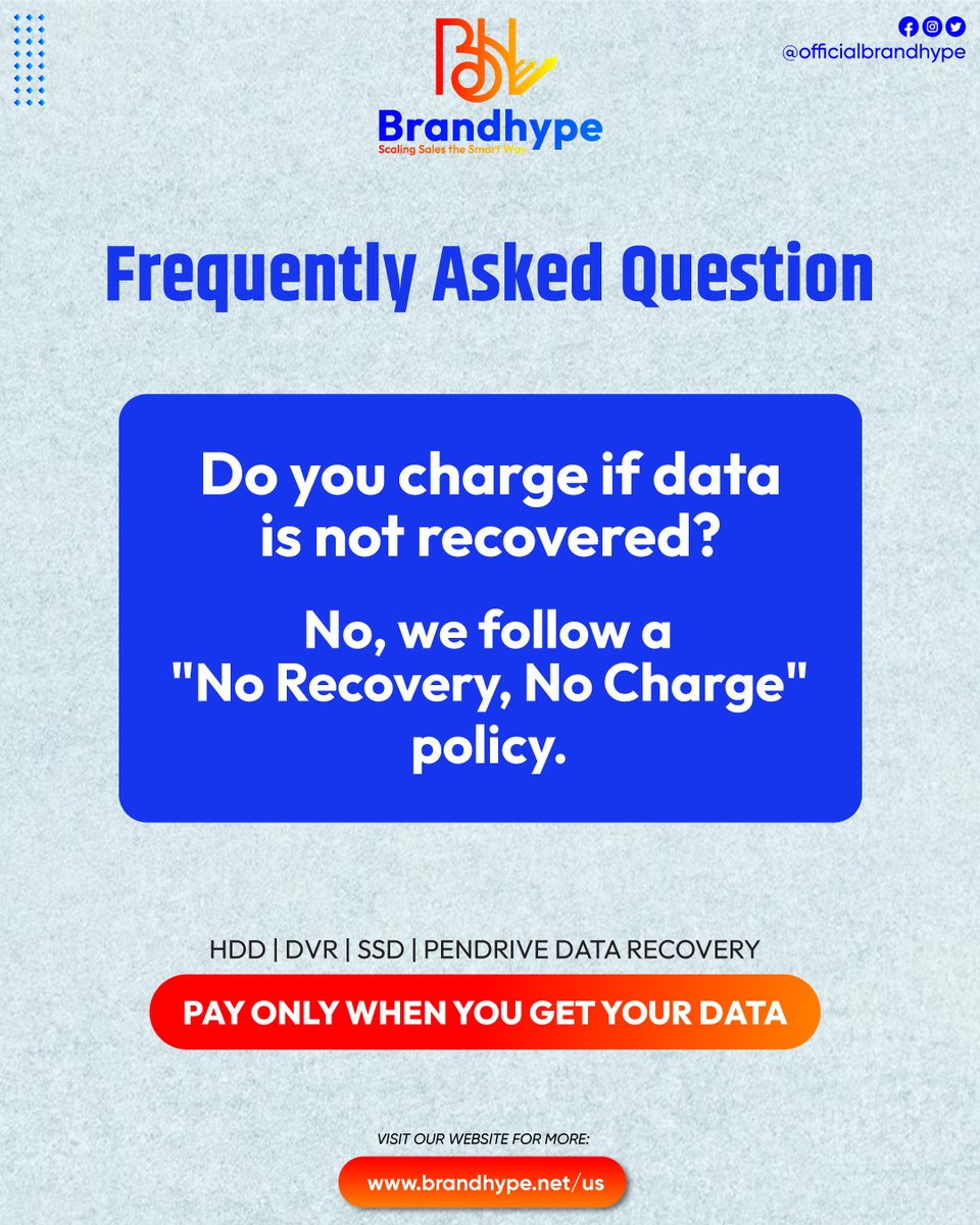 _brandhype's tweet image. No recovery, no charge — it’s that simple. Brandhype ensures you pay only when your data is successfully recovered. 💾

Explore: brandhype.net/us
.
.
.

#DataRecovery #NoRecoveryNoCharge #TechSupport #DataSolutions #Brandhype