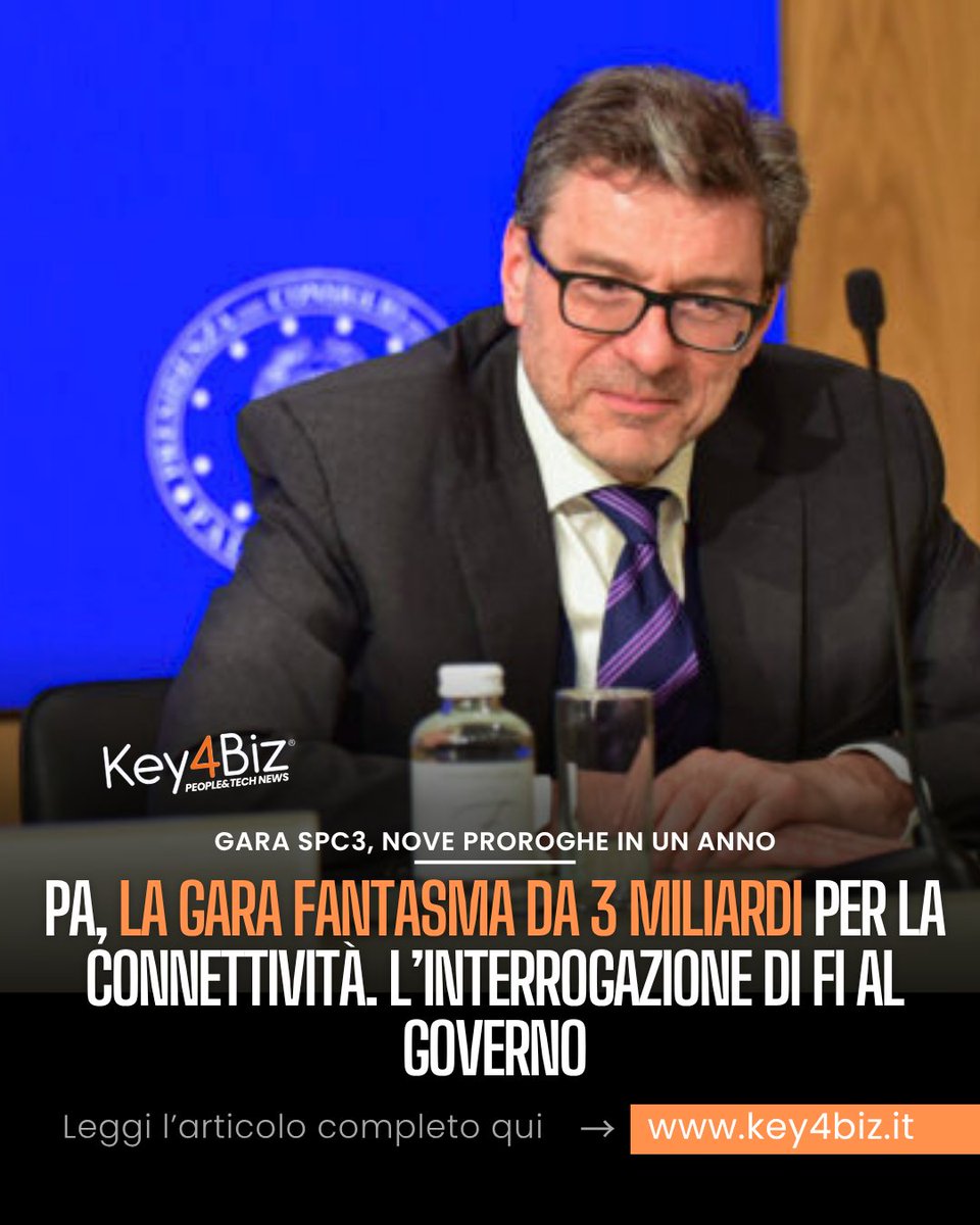Key4biz's tweet photo. 🏁 PA, la gara fantasma da 3 miliardi per la connettività. L’interrogazione di FI al Governo

📚 Leggi l’articolo completo su #Key4biz.it
🔗 https://t.co/JuNF236JMJ https://t.co/GdKFZxOs6k