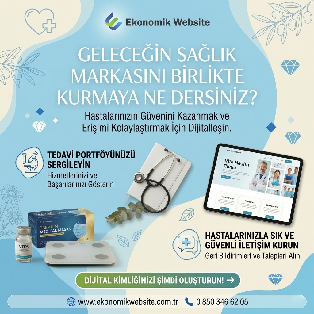 ekonomikwebst's tweet image. Modern sağlık hizmetlerinde hız ve erişilebilirlik her şeydir. Uzmanlığınızı şık bir dijital ortamda sunarak hastalarınızın hayatını kolaylaştırın. Tedavi yöntemlerinizi paylaşın, merak edilen soruları yanıtlayın ve dijital ortamın güven veren gücünden faydalanın.