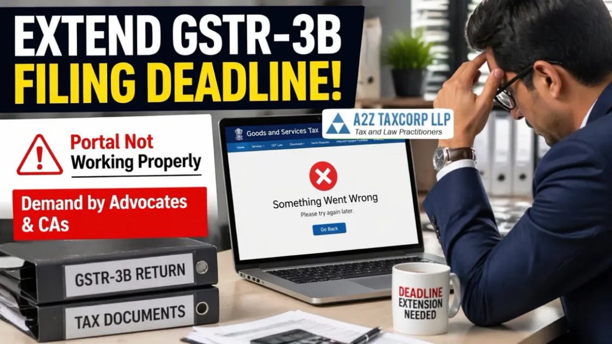 BimalGST's tweet image. Extend GSTR-3B return filing deadline: Demand by advocates and CAs as the portal is not working properly

Read More at: a2ztaxcorp.net/extend-gstr-3b…
