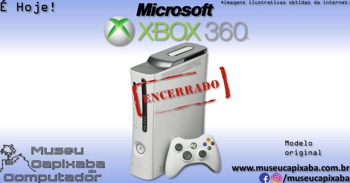 museucapixaba's tweet image. É hoje! O videogame Microsoft Xbox 360 era descontinuado há 10 anos!

+em museucapixaba.com.br/hoje/videogame…

#MuseuCapixaba #mcc #éhoje #museu #onthisday #Retro #Geek #XBOX #Microsoft #XBOX360 #Xbox360E #Xbox360Elite #Xbox360Fat #Xbox360S #Xbox360Slim #Gamerscore #XboxLive #IBMXCPU #Kinect