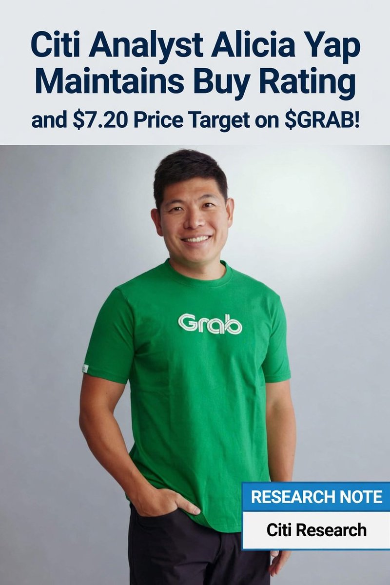 BREAKING $GRAB| $7.20 PT| BUY Rating🚀

Citi Analyst Alicia Yap Maintains Maintains Buy Rating and $7.20 Price Target on $GRAB!

Resilient demand across Grab’s core segments (deliveries, mobility, and financial services).

FX tailwinds (favorable foreign exchange trends)