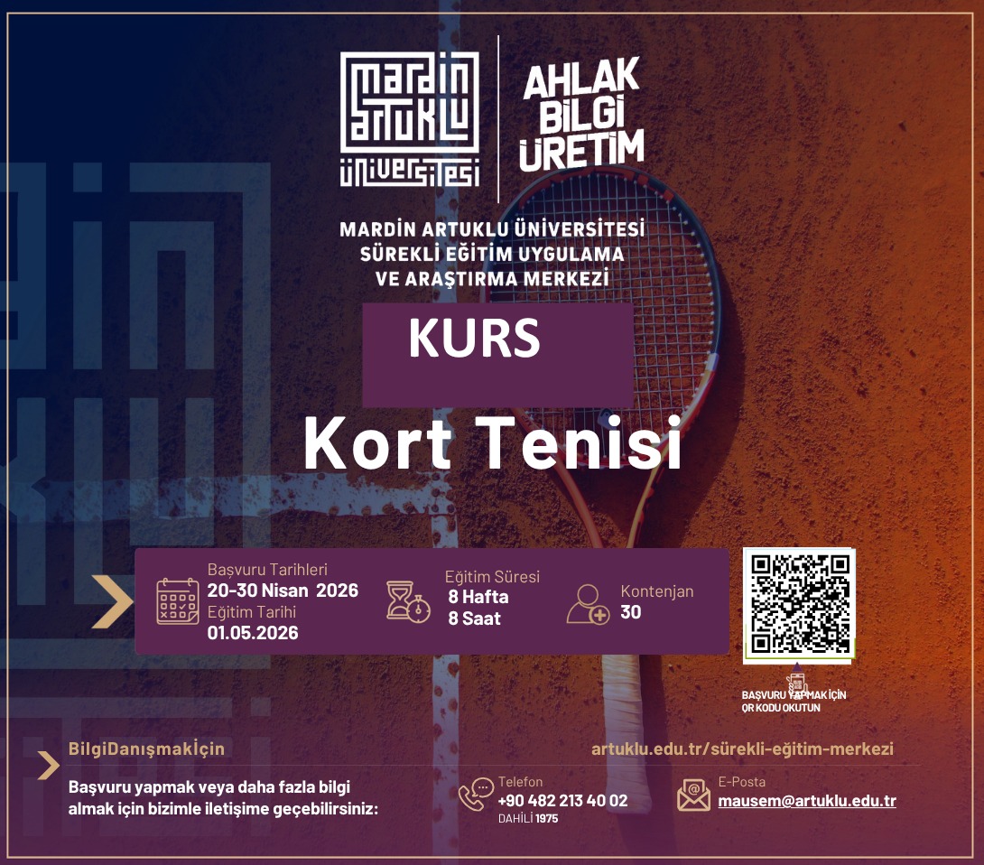 mau_sem's tweet photo. Sürekli Eğitim Uygulama ve Araştırma Merkezimizde  Kort Tenisi Kursu başlıyor. @ibrahimozcosar  @mardinartuklu  @DiriozMustafa  @gundogdu_dogu https://t.co/GsrY9P7SRr