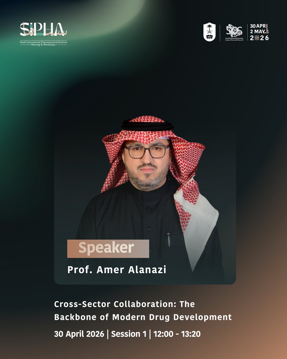 SIPHAproject's tweet image. We’re proud to have Prof. Amer Alanazi,  joining us as a speaker at the #SIPHA26 Conference!

Register now 🔗 sipha-sps.com
