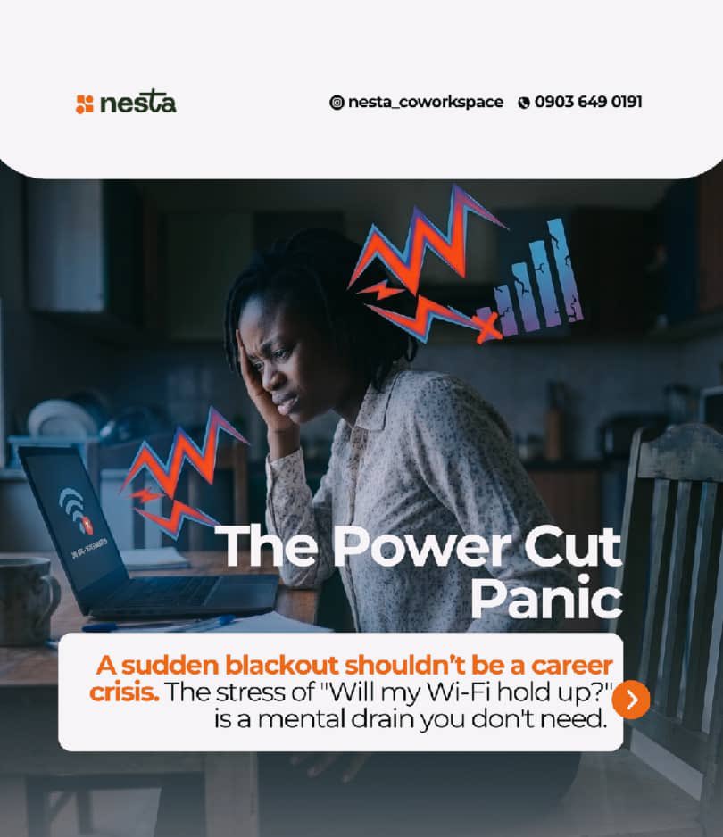 Nesta_WorkSpace's tweet image. Working from home is "free" until you factor in the cost of chronic back pain, noisy neighbors, and the panic of a power cut mid-meeting.

#IbadanCoWorkspace
#RemoteWorkers
#NestaCoWorkspace
#Nesta