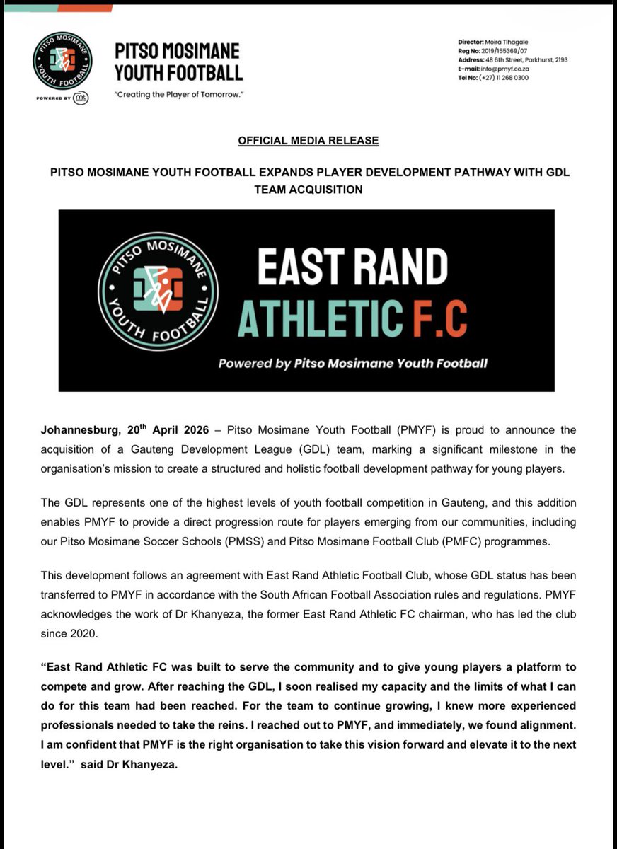 Pitso Mosimane Youth Football tweet media