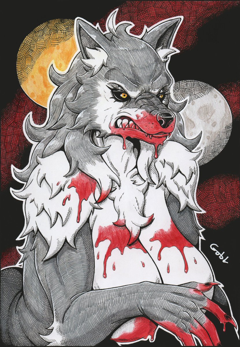 Drew a werewolf 🐺 🌕

Still getting used to using color so hopefully it turned out ok 😅