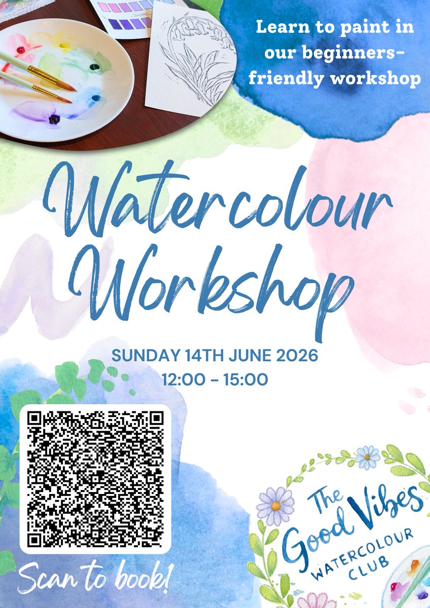 FireStnCreative's tweet photo. 🎨🖌️

The Good Vibes Watercolour Club invites you to a relaxed, beginner-friendly introduction to watercolour.
 https://t.co/7nLfi2v0YZ

If you have any questions at all, please reach out via goodvibeswatercolour@gmail.com https://t.co/vjbRsWxI2X