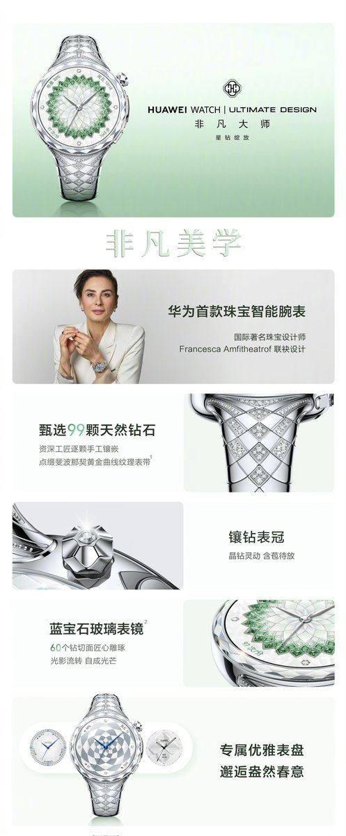TechHome100's tweet image. Huawei Watch Ultimate Design Star Diamond Bloom Edition 
💰 29999¥ 
#Huawei