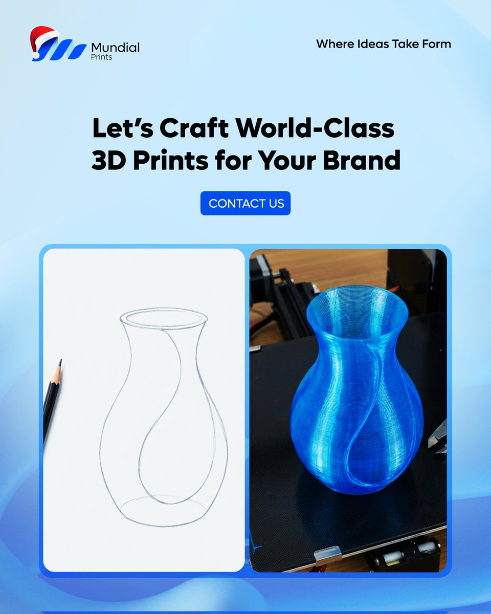 MundialPrints's tweet image. From concept to completion, one layer at a time. 📈
Stop sitting on your big ideas, let’s turn those sketches into high-quality 3D reality this week. 🛠️
Ready to build? Contact us to start your next project today.
#3DPrinting #Innovation #MundialPrints #MondayMotivation