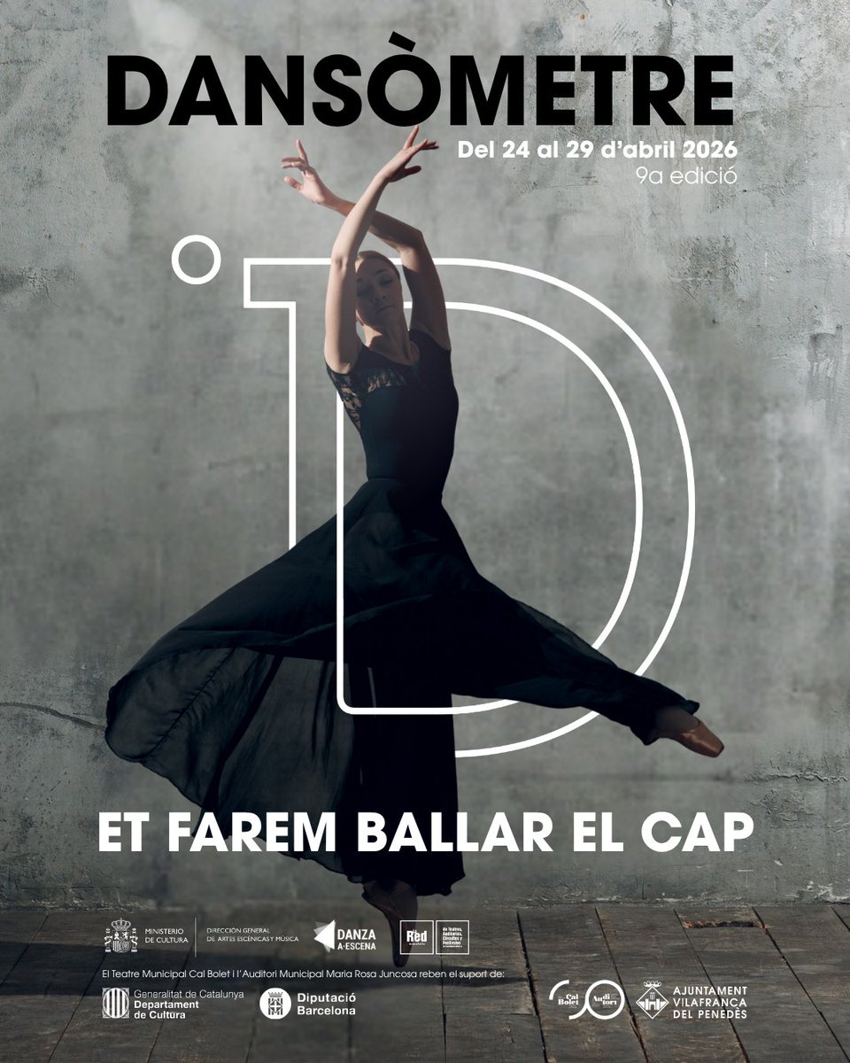 VilafrancaAj's tweet photo. 💃Aquest cap de setmana arrenca la 9a edició del Dansòmetre

✅El Festival de dansa de #Vilafranca donarà el tret de sortida aquest divendres amb l’espectacle OPUS de la companyia vilafranquina La Taimada.

➕info: https://t.co/TvCbXHm48O
#capitaldelvi https://t.co/VGw5gzD04r