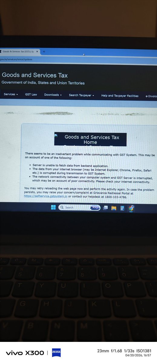 Gaurav43662234's tweet photo. Trying since long to file the GSTR 3B, either we can't log in or it gets logged out automatically.
@Infosys_GSTN @GST_Council @FinMinIndia @nsitharaman kindly provide some solution or extension aa honest taxpayers always suffer in this country. https://t.co/UIuKMVcMtv