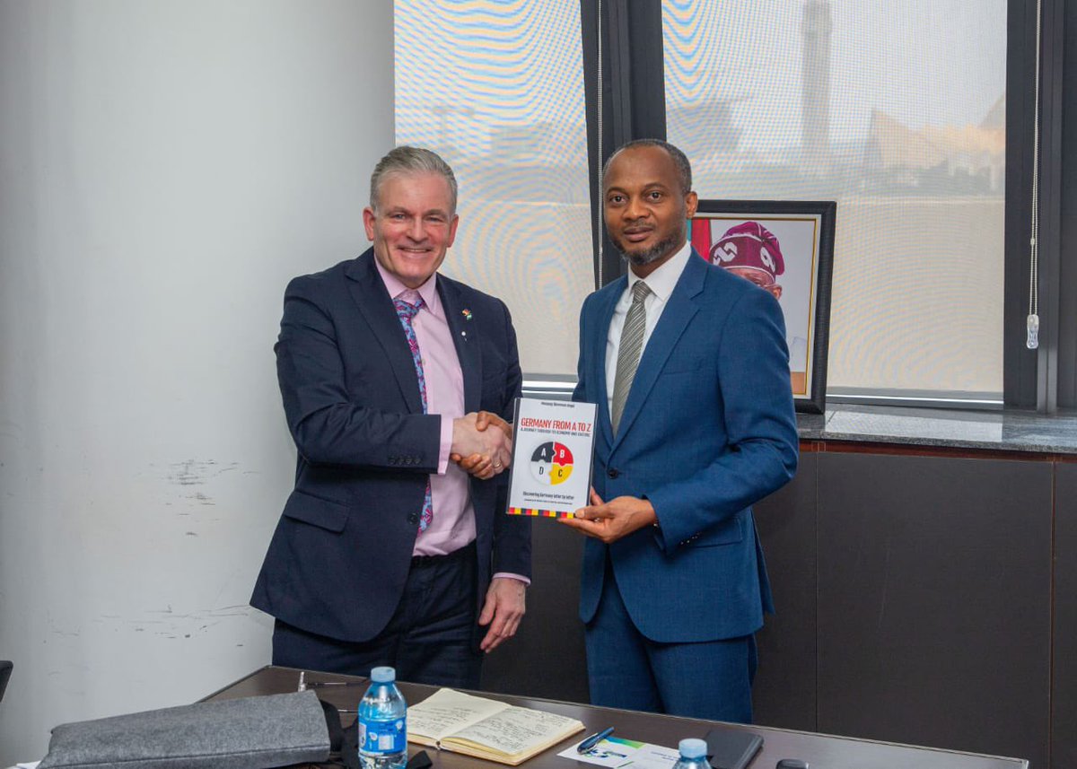 aatuche's tweet photo. This past week, I met with Dr. Matthias Leder, CEO/President of the Giessen Chamber of Commerce, to discuss the transformative potential of a strategic partnership between the @ncxnigeria and the Chamber.

Our conversation centered on building sustainable bridges for trade and innovation, focusing on:
- Expanding Reach: Strategies to export high-quality Nigerian commodities into South American and European markets.
- Driving Innovation: Facilitating technology transfer to boost local productivity and value chains.
- Gateway to Africa: Leveraging Nigeria’s unique position as a premier commercial hub for the broader African market.

Collaborations like these are essential to driving economic growth and creating global value. Looking forward to the incredible opportunities this partnership will unlock.