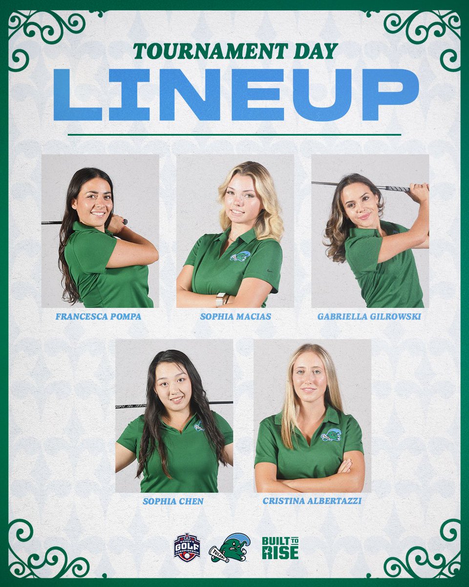 GreenWaveWGolf's tweet photo. It’s time for @American_Conf Championship action❕😎

⛳️: Southern Hills Plantation 
🗓️: April 20-22
📍: Brooksville, Fla.  
📊: https://t.co/eV7ytm5rwg

#RollWave | #OwnTheMoment https://t.co/bV7WRq7oUt