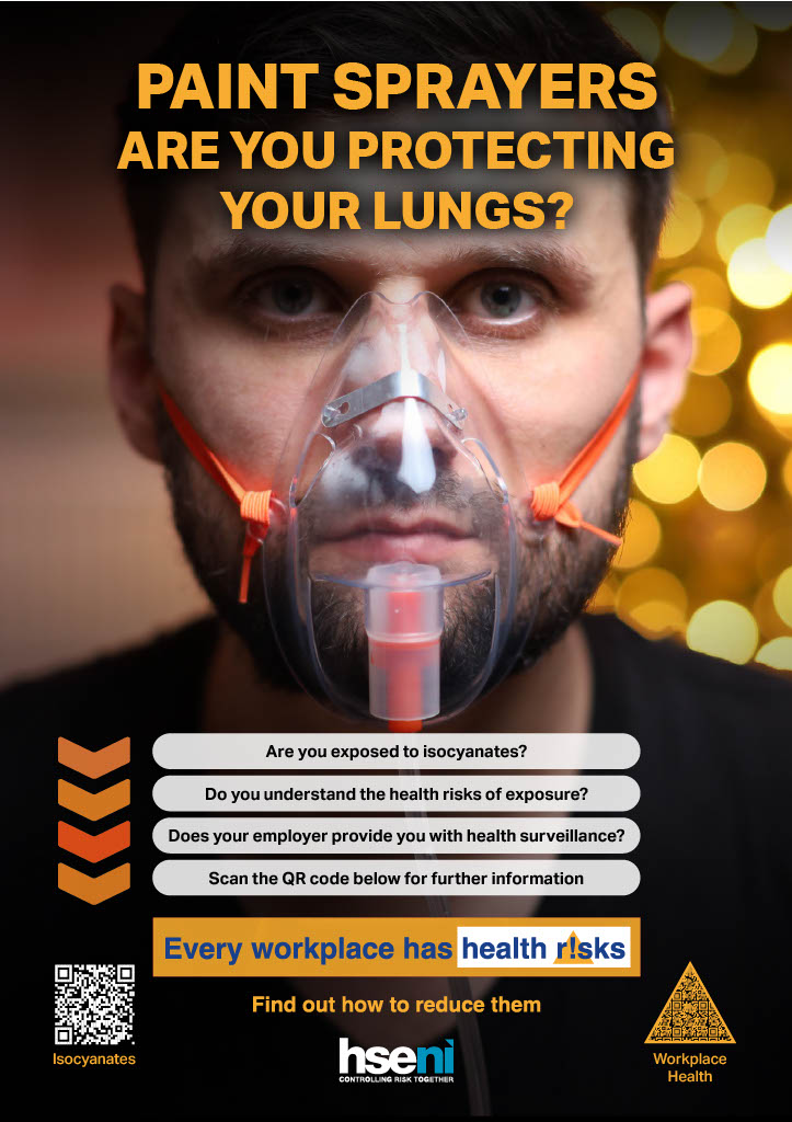 Hsenigov's tweet photo. Paint sprayers may be at risk of being exposed to highly reactive chemicals called Isocyanates.

Exposure to these chemicals can lead to lung diseases such as occupational asthma.

Click here to find out how to reduce these risks ➡ https://t.co/vOmlGUER2Z https://t.co/wY6J0QGFKx
