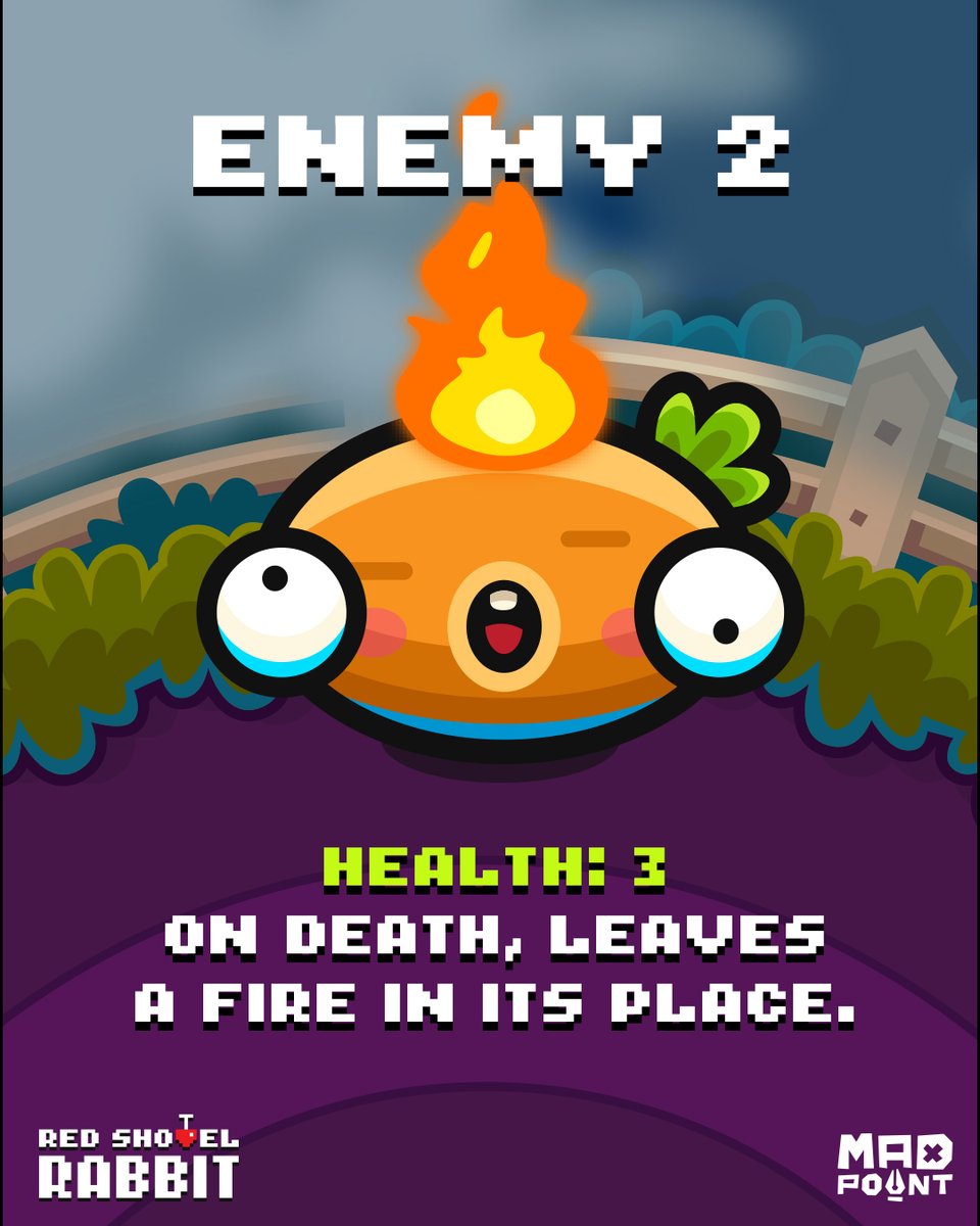 point_mad's tweet photo. 🥕Hi. Enjoy!
Area: Garden
Enemies:
1) Basic - deals damage on contact with the player
2) Burning Head - leaves a fire in its place upon death

https://t.co/C7OeSwDulv 

#indiegames #mobilegames #gamedev #games #indie #mobiledev #games #game #indiedev #indie #HyperCasual #zombie https://t.co/23Fp1HHI3D