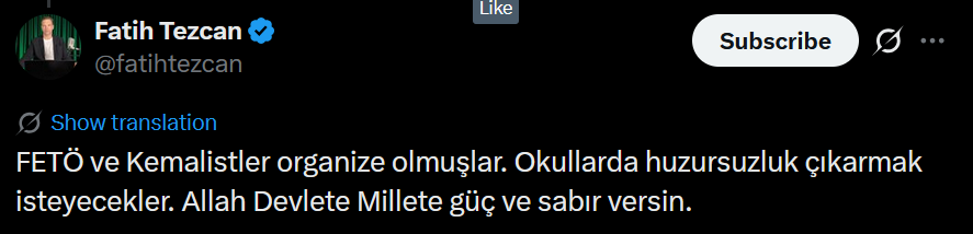 GigachadTr's tweet photo. @fatihtezcan @Yusuf__Tekin Organize mi olmuşlar? Haberin kaynağı nedir? Bu haberin doğru olmadığı ortaya çıkarsa, yalan bilgiyi yaymaktan Fatih Tezcan'a işlem yapılacak mıdır? Adı FETÖ ile anılan Kemalistler kimlerdir? Fatih Tezcan MİT'ten bilgi mi saklamaktadır? https://t.co/KDltqiNG2D