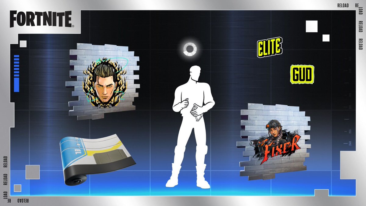 REWARDS OUT NOW WITH NEW RELOAD MAP

• VICTORY → Seven Umbrella Reloaded

• GOLD → Tough Triggerfish Spray
• PLATINUM → Banner Icon
• DIAMOND → Triggerfish Alert Emoji
• ELITE → Reloaded Pickaxe
• CHAMP → Diago’s Wrap
• UNREAL → Charged Pickaxe

• RELOAD QUESTS →
